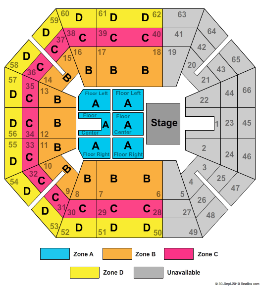 ExtraMile Arena TSO Zone Seating Chart